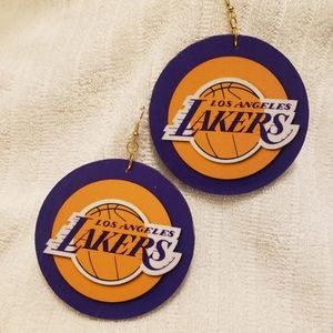 Custom made lakers inspired earrings